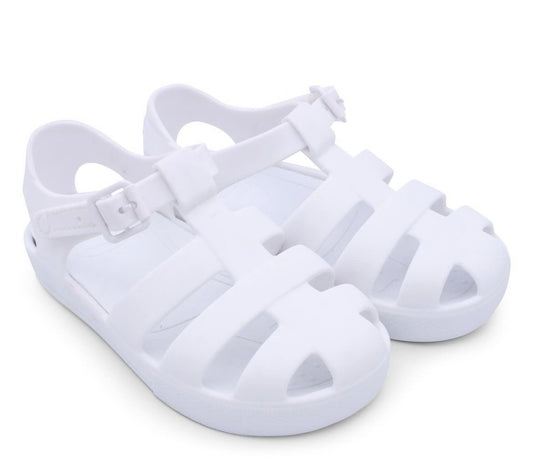 Marena Matt White Jelly Sandals