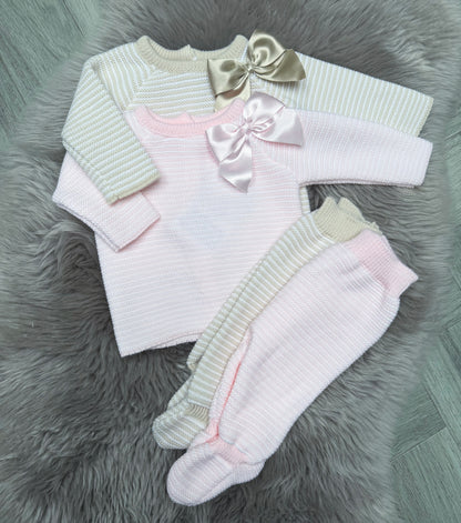 Pretty Biege Bow 2 Piece