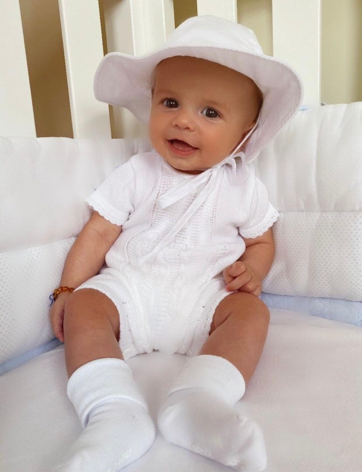 White Cable Knit Romper