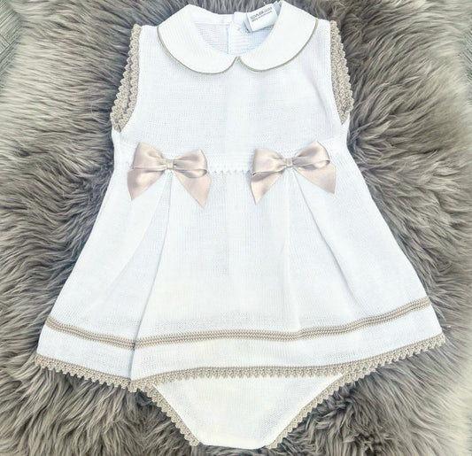 White and Biege 2 Piece