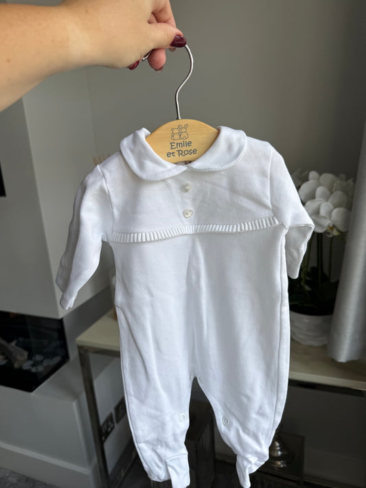 1month white ribbon romper