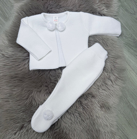 White Pom Pom 2 Piece