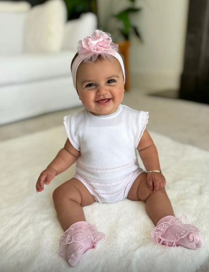Pink & White Romper