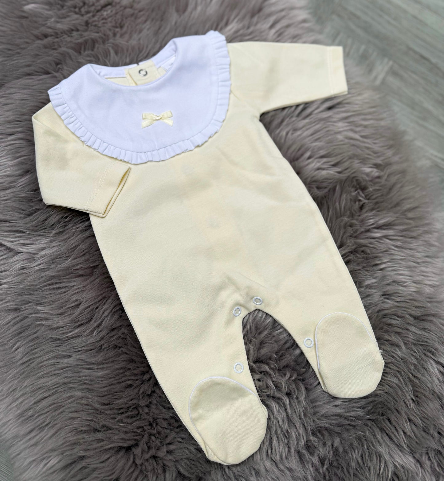 Lemon Collar Cotton Babygrow