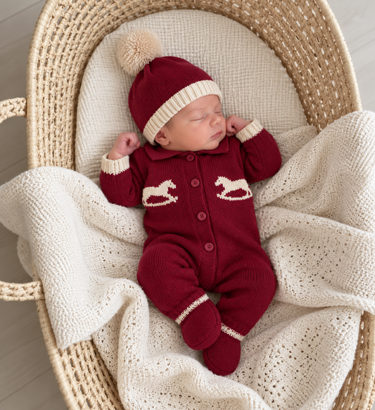 Burgundy Romper & Hat