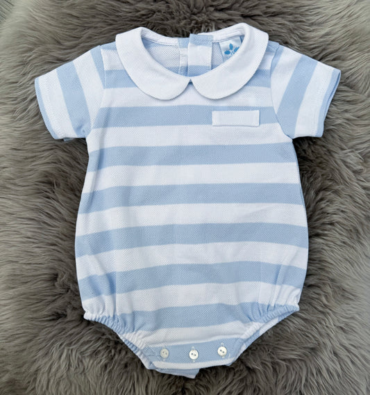 Blue Stripe Romper