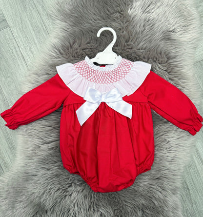 Red Smock Romper