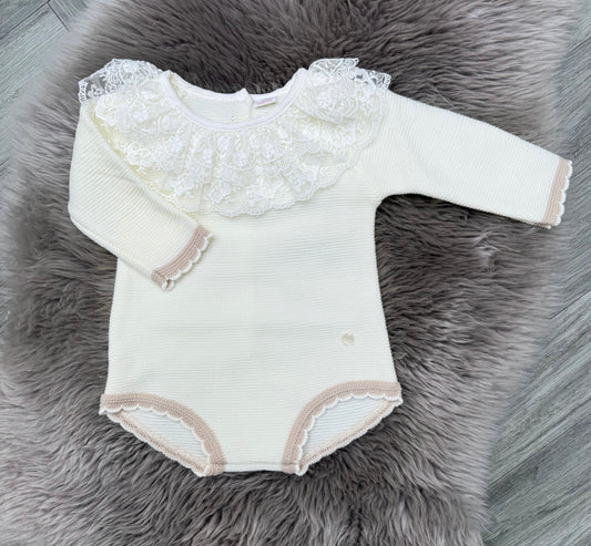 Cream Lace Romper