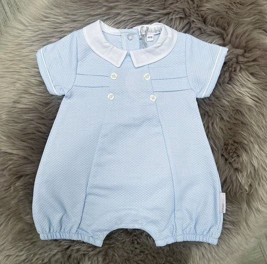 Blue pique Nani romper