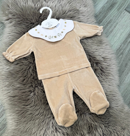 Beige Velour 2 Piece