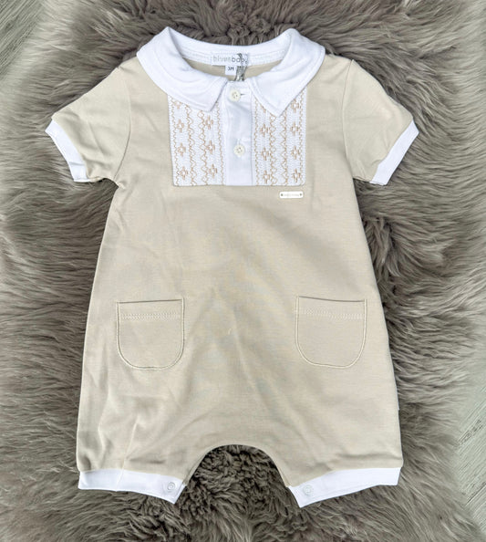 Beige Cotton Romper