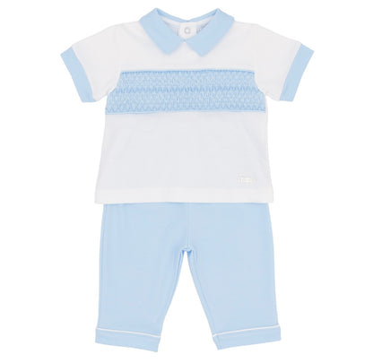 Blue&White smock cotton set