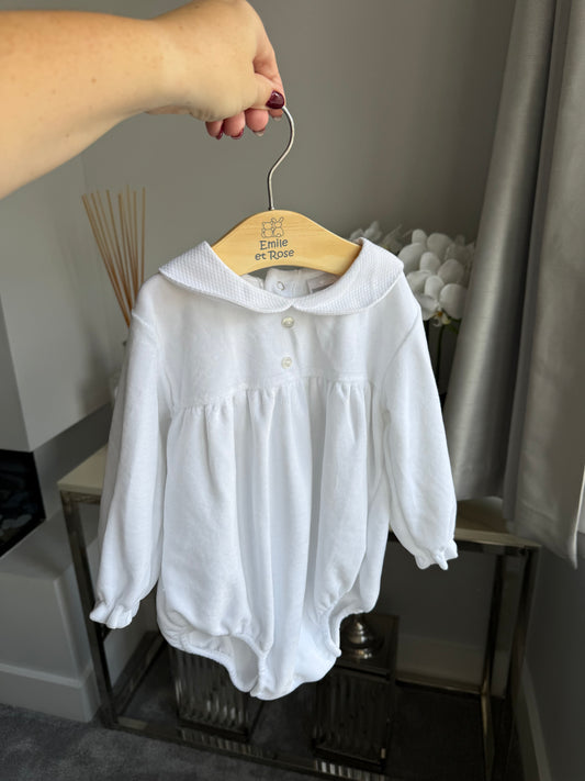 12-18m white BabiesInEssex romper