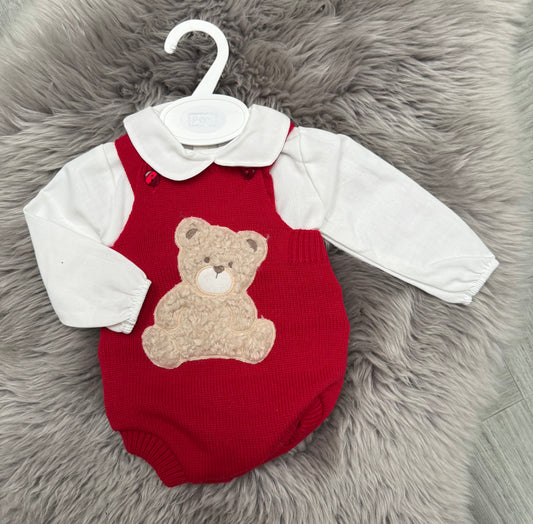 Boys Red Teddy Bear 2 Piece