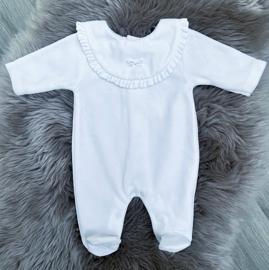 White Collar Cotton Babygrow