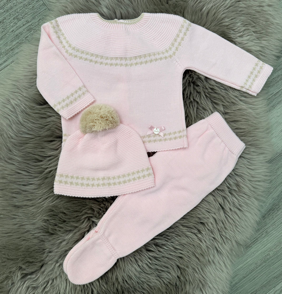 Pink & Beige 3 Piece