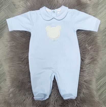 Blue Teddy Babygrow