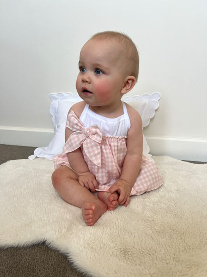 Pink & White Bow Check 2 Piece