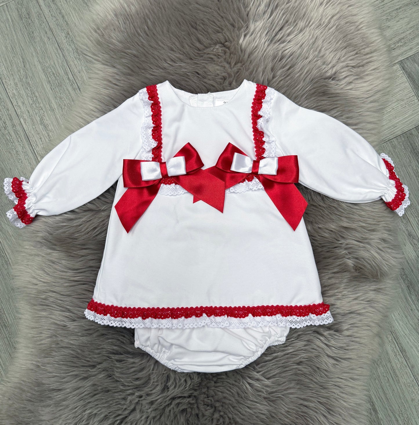 White & Red Dress With Bloomers