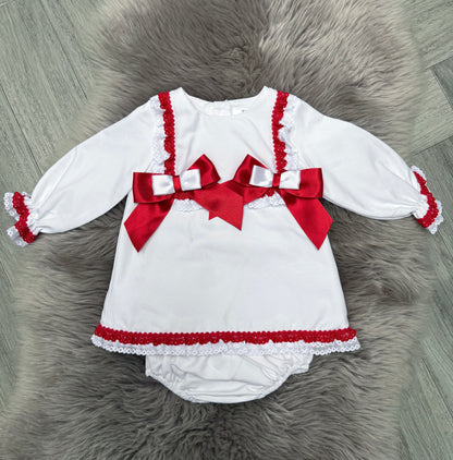 White & Red Dress With Bloomers
