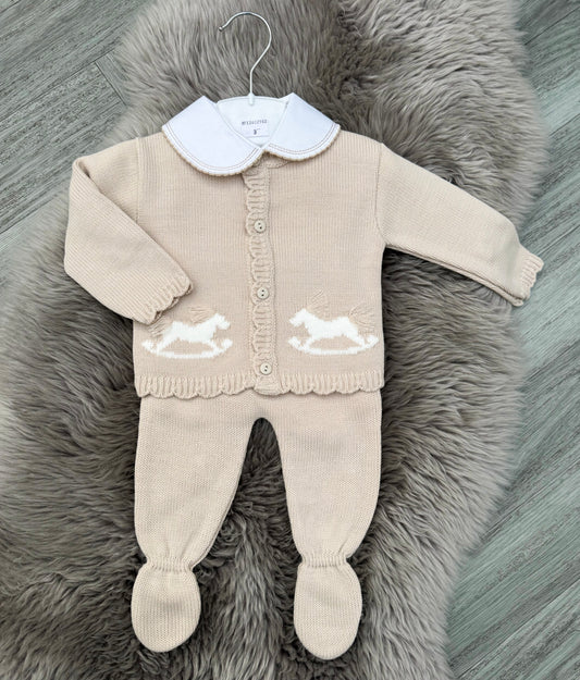 Beige Rocking Horse 3 Piece