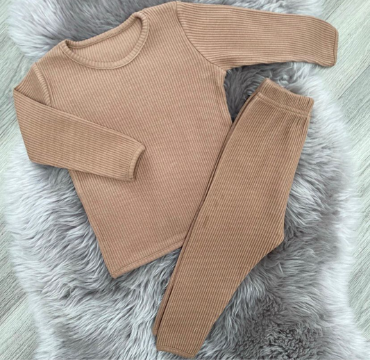 Biscuit Ribbed Tracksuit