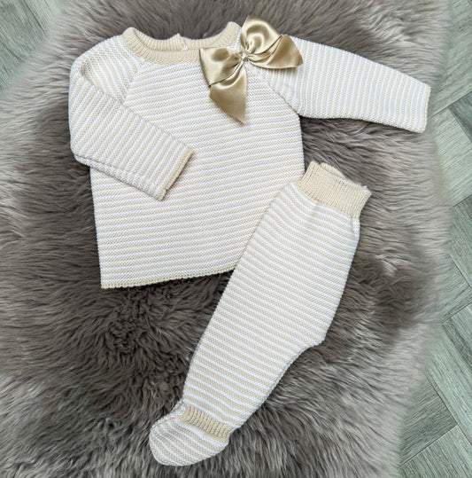 Pretty Biege Bow 2 Piece