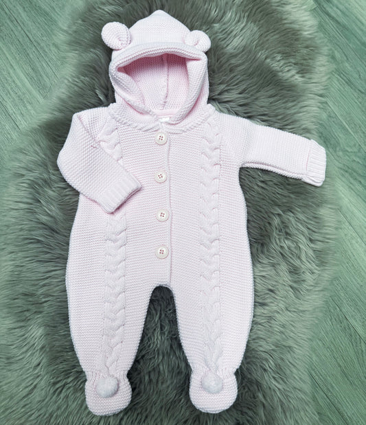 Pink Cable Knit Romper