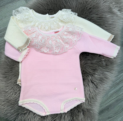 Cream Lace Romper