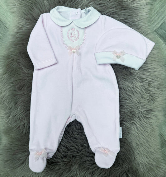 Pink Velour 3 Piece