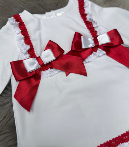 White & Red Dress With Bloomers