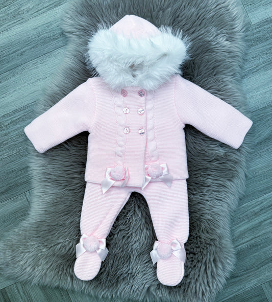 Pink Pom Pom 2 Piece With Fur