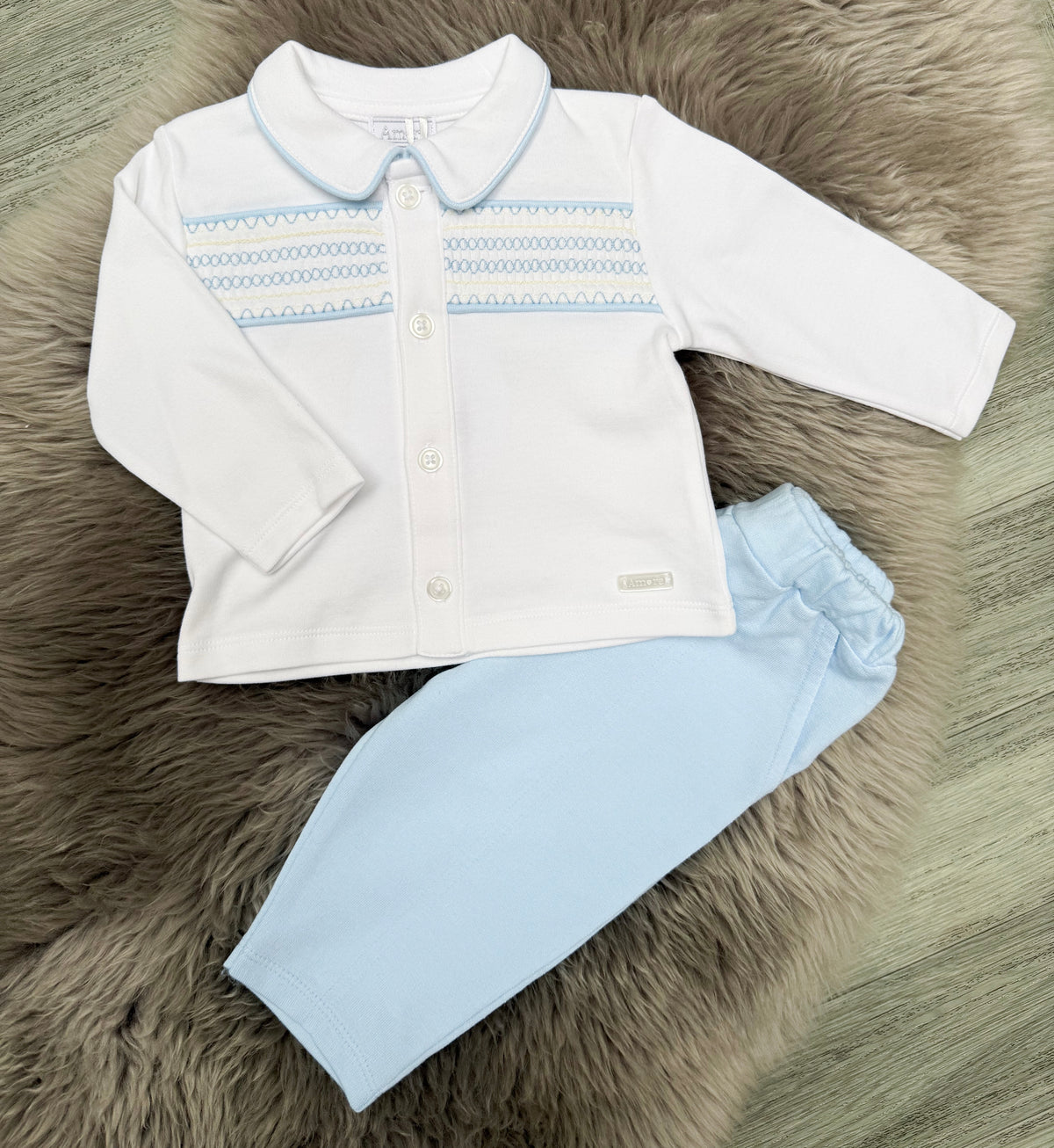 Blue&White Smock Set