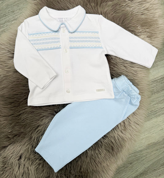 Blue&White Smock Set