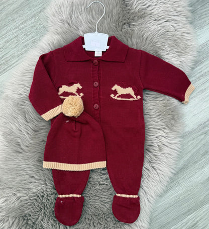 Burgundy Romper & Hat