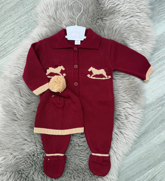 Burgundy Romper & Hat