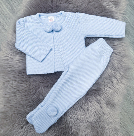 Blue Pom Pom 2 Piece