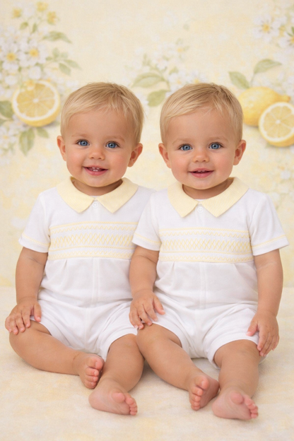 Lemon Smock Cotton Romper