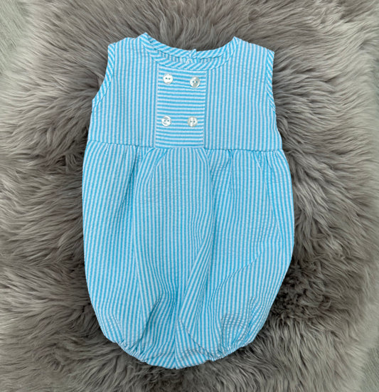 Aqua stripe Romper Boys