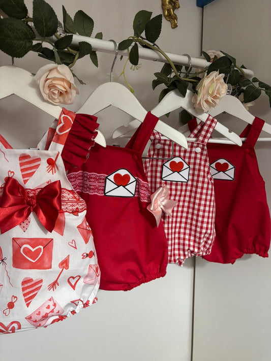 Full love heart valentines romper