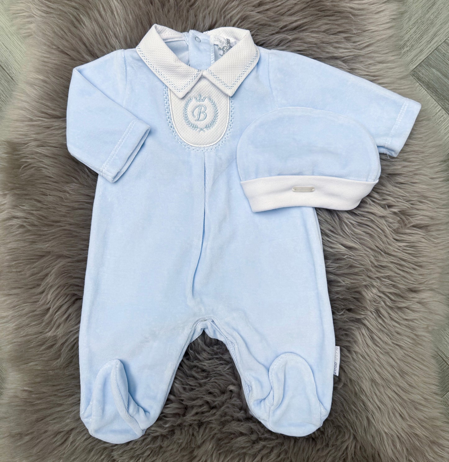 Blue Velour 3 Piece