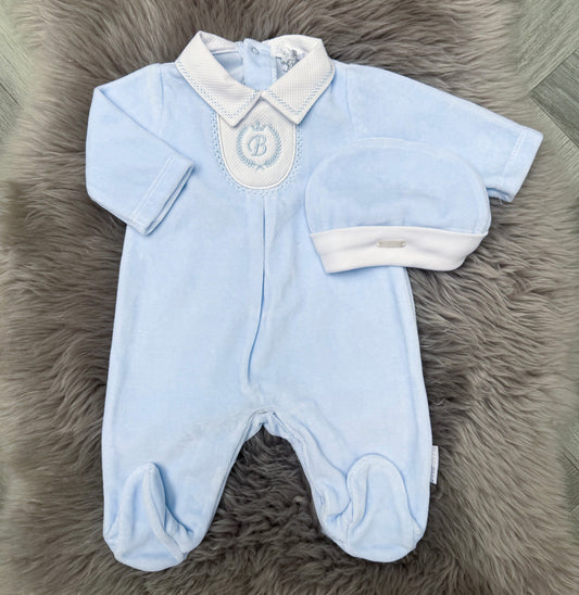 Blue Velour 3 Piece
