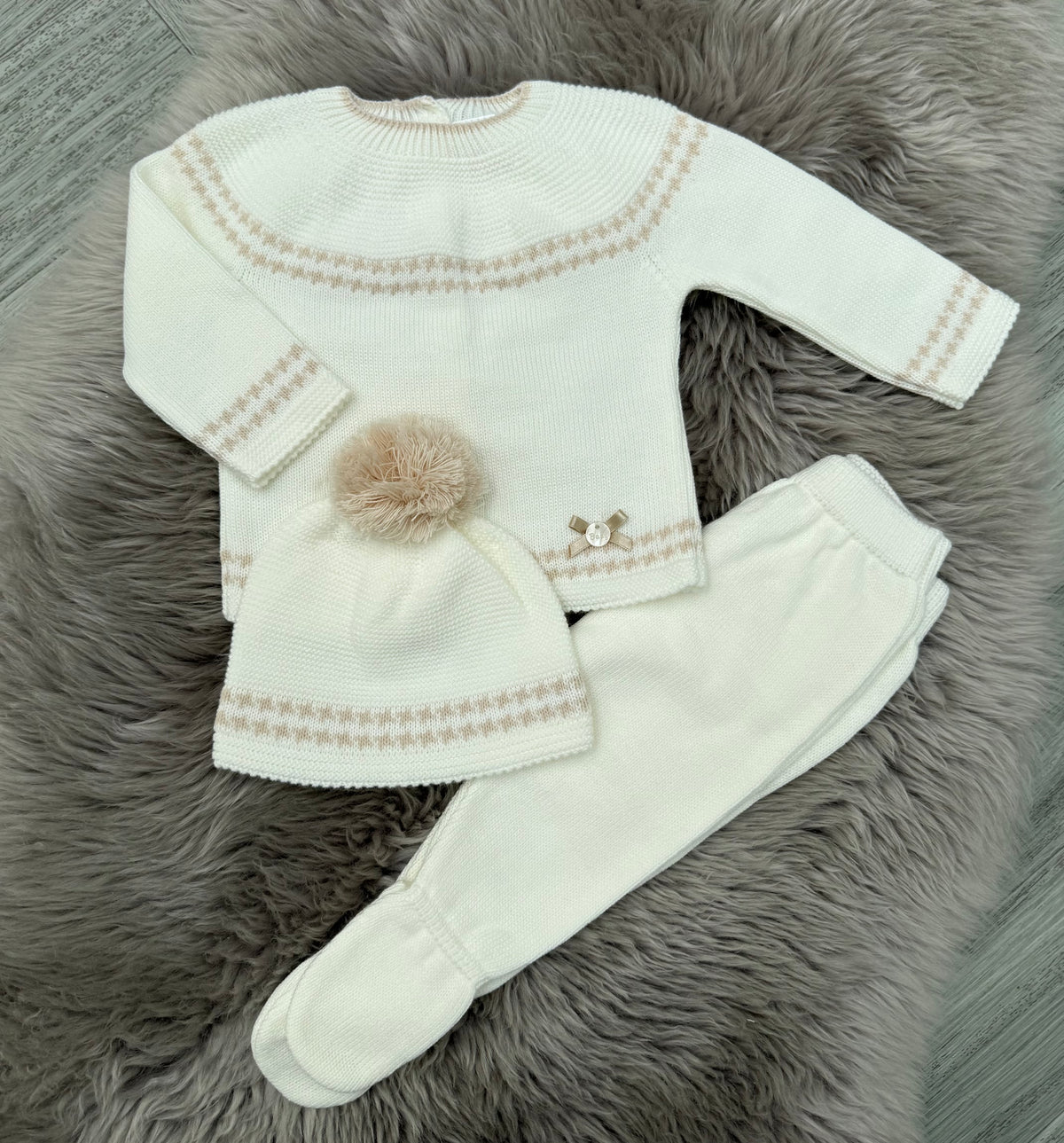Cream & Beige 3 Piece