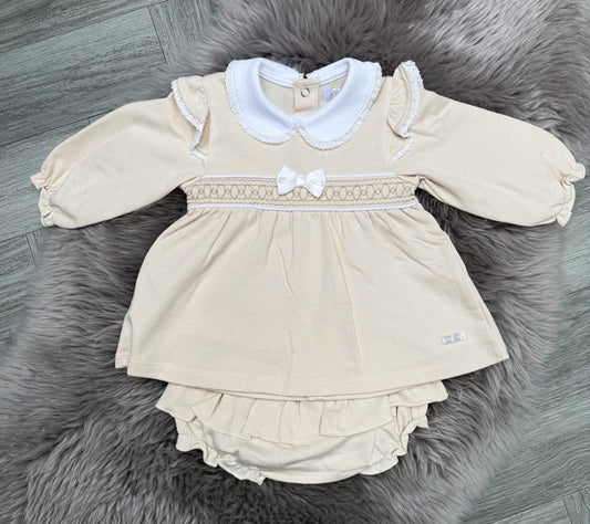 Beige Dress & Bloomers