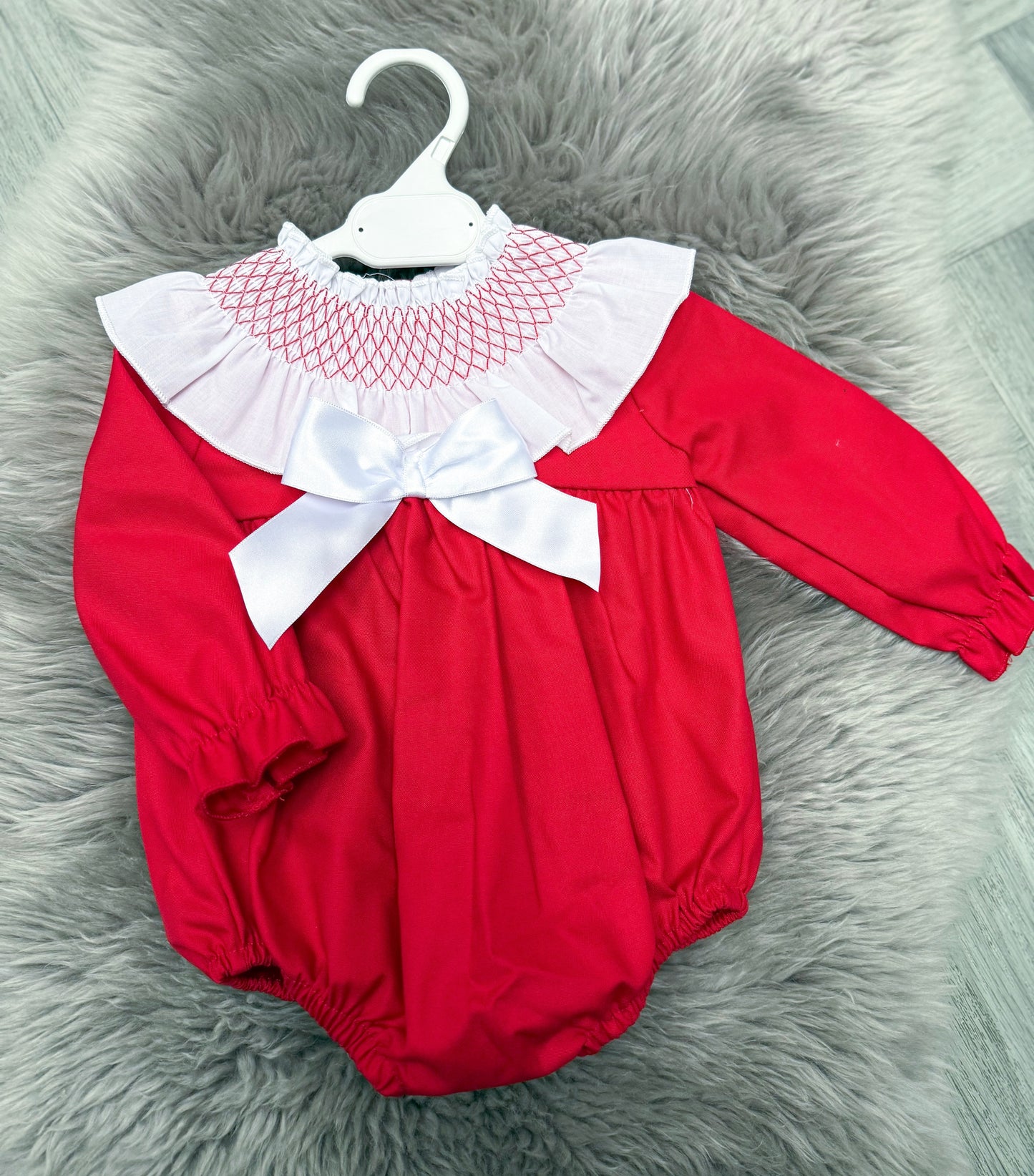 Red Smock Romper