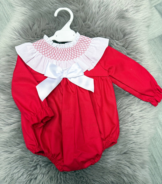 Red Smock Romper