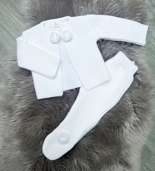 White PomPom 2 Piece