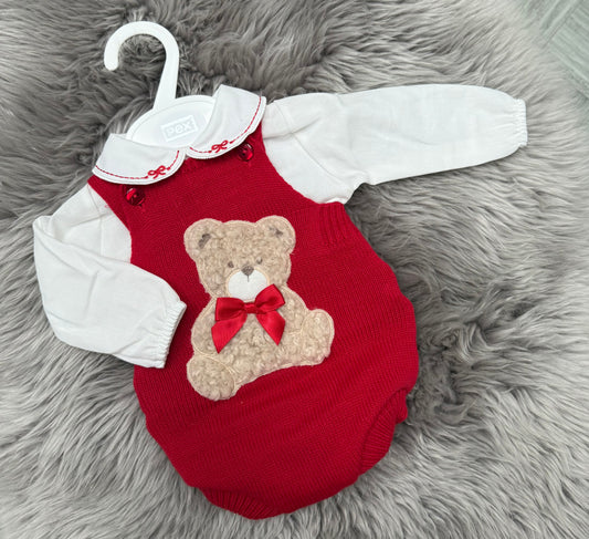Girls Red Teddy Bear 2 Piece