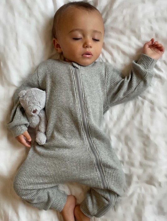 Dove Grey Zip Sleepsuit