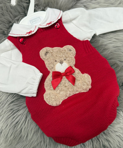 Girls Red Teddy Bear 2 Piece